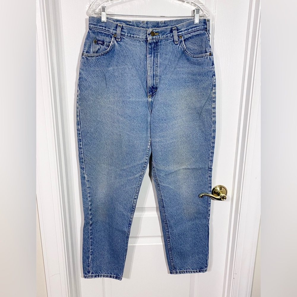 90s Lee USA MADE High Waist Relaxed Fit Tapered Mom Jeans Vintage Size 18